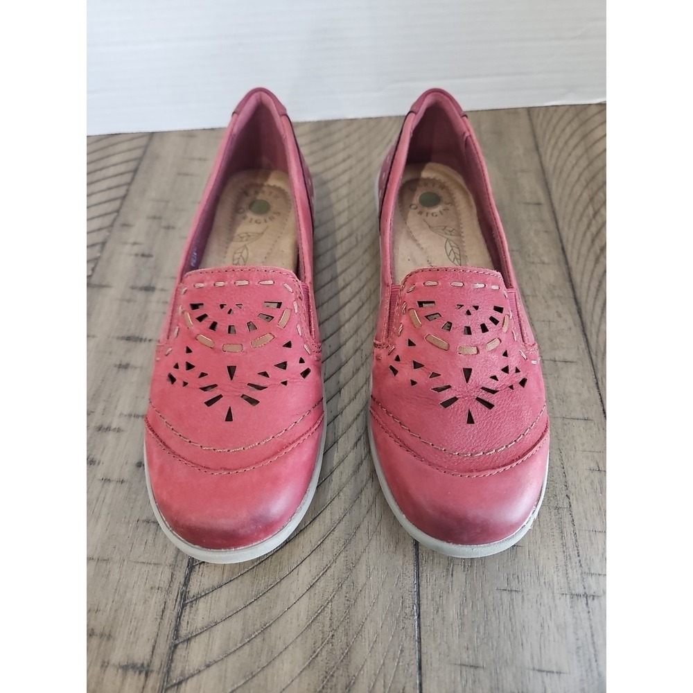 Earth Origins Shoes 6.5 Red Lorena Suede Leather Comfort Classic Elevated